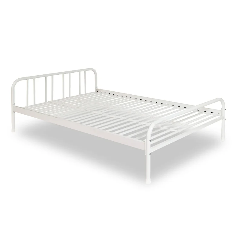 Letto matrimoniale 160x200 cm in metallo colore bianco - Genoa