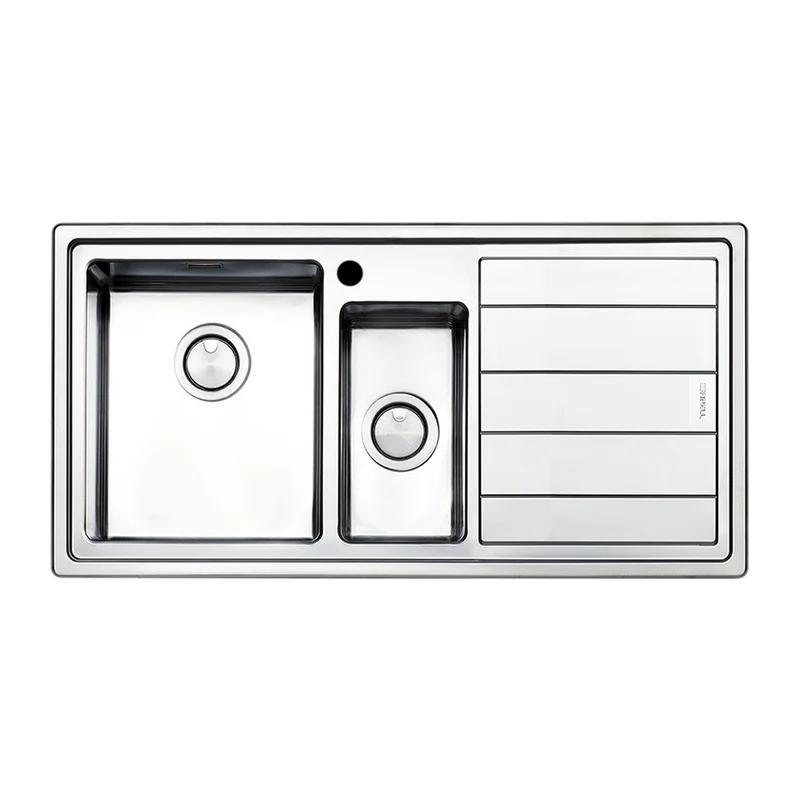 Lavello da incasso con 2 vasche e gocciolatoio destro 100x50 cm - Samet SAXT332