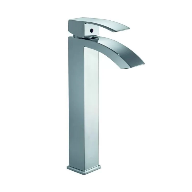 Miscelatore alto lavabo bagno in ottone finitura cromata - Riga