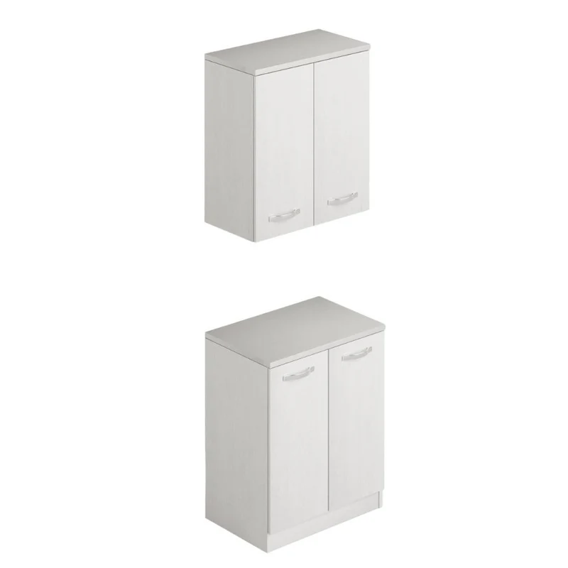 Pensile bagno con 2 ante colore bianco frassinato 71x38x77H cm