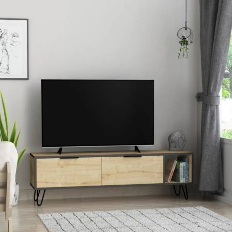 Mobile porta tv 150x50H cm con 2 ante colore rovere - Furoki