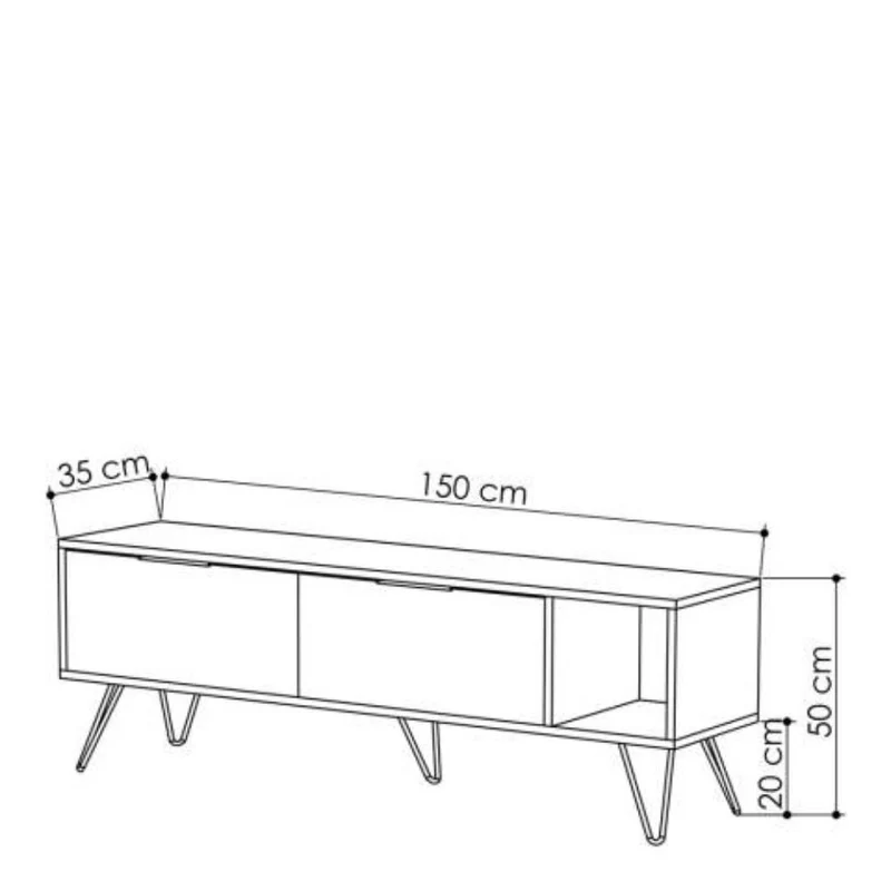 Mobile porta tv 150x50H cm con 2 ante colore rovere - Furoki