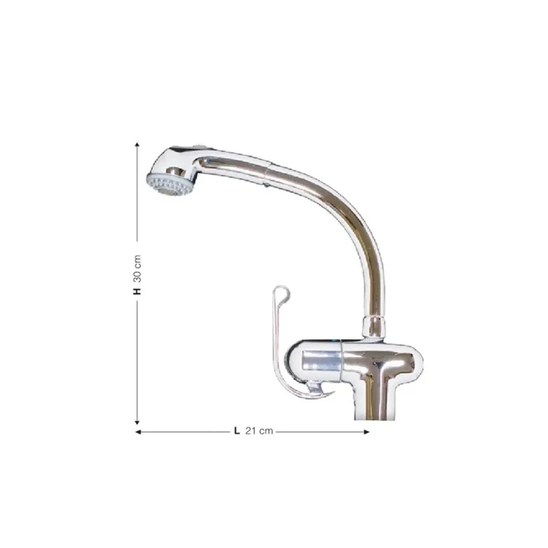 Miscelatore da cucina con doccia estraibile finitura cromo - Majestic