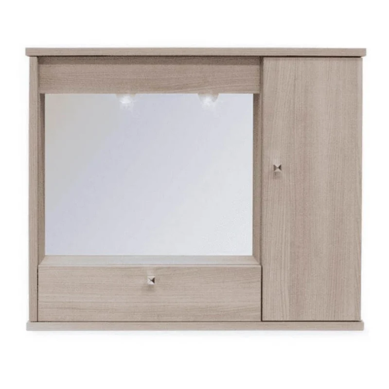 Specchiera da bagno con anta e ribalta colore olmo 73x61H cm