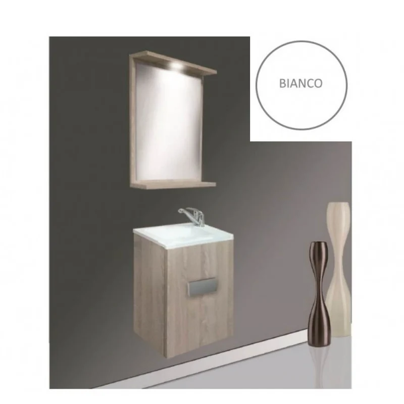 Mobile bagno sospeso compatto colore bianco 42x24x65H cm - Charlie
