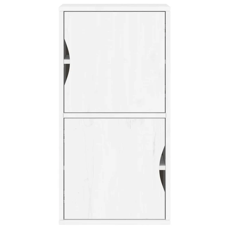 Armoire latérale classique pour petit espace 40 x 24 x 79 cm avec grand rangement ambiance rustique en bois blanc 02_0058039
