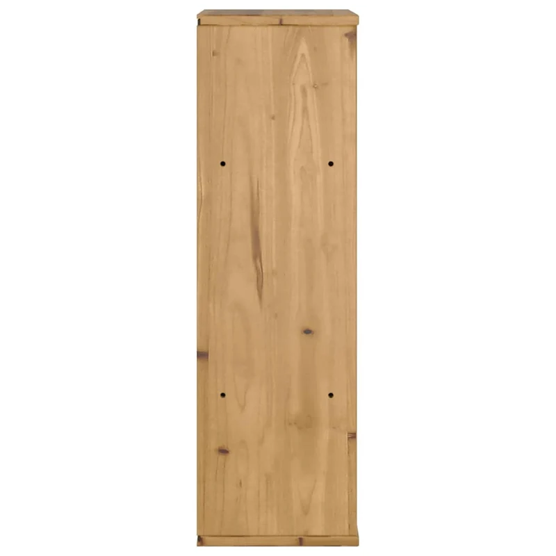 Armoire latérale classique rustique 40 x 24 x 79 cm grand espace de rangement ambiance cosy en bois massif miel 02_0058038