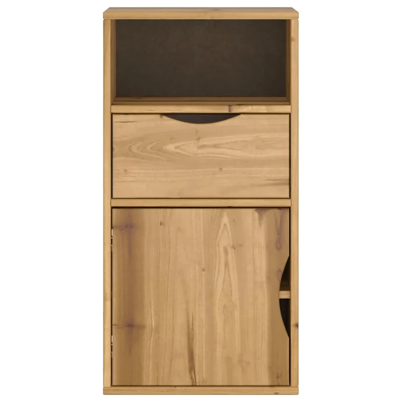 Armoire latérale rustique avec tiroir 40 x 24 x 79 cm bois massif pin finition cire de miel 02_0058046