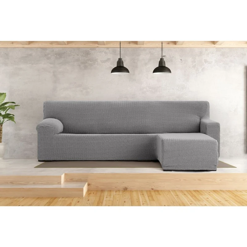 Copridivano elastico 250/310 cm penisola destra grigio bracciolo corto - Troya