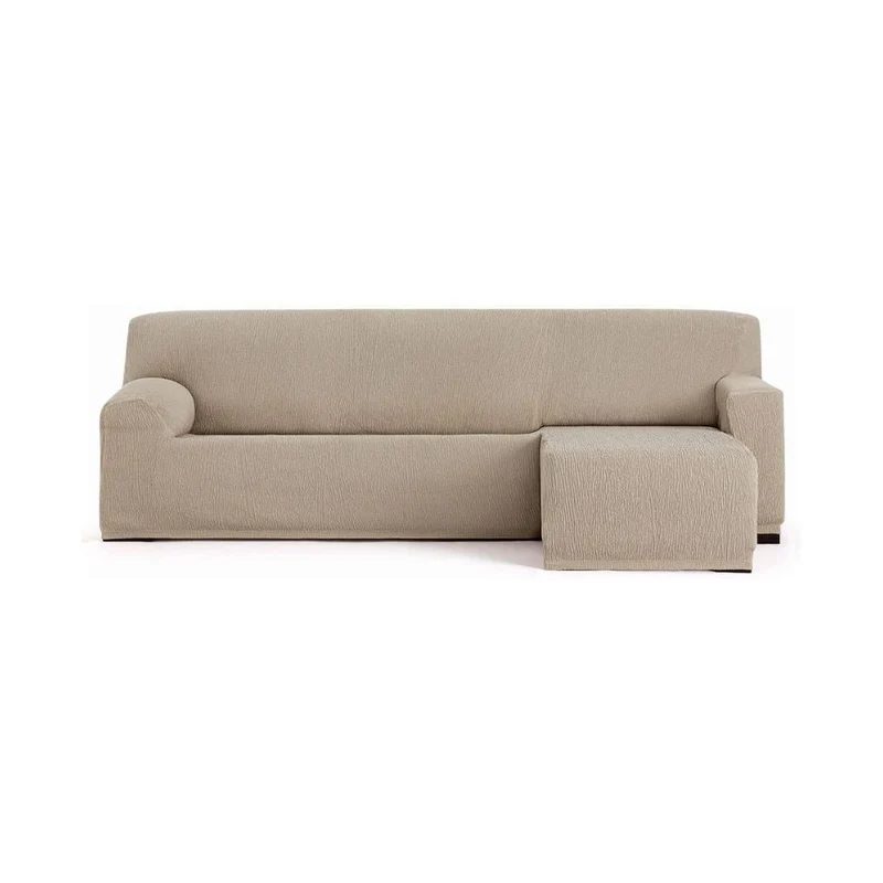 Copridivano elastico 250/310 cm penisola destra colore beige bracciolo corto - Troya