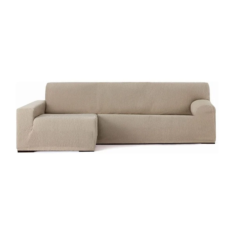 Copridivano elastico 250/310 cm penisola sinistra beige bracciolo lungo - Troya