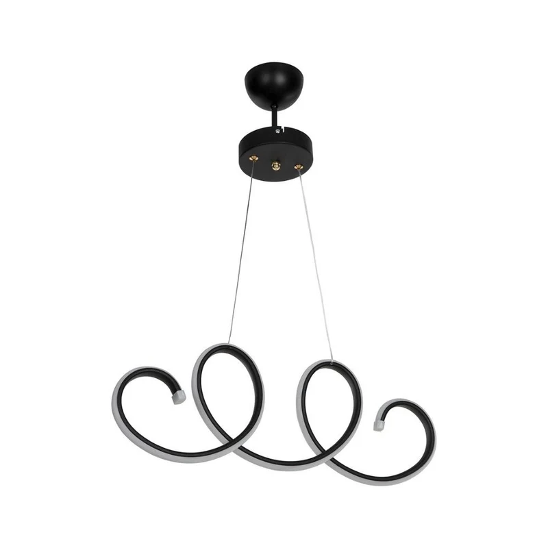 Lampada Led a sospensione 60 cm forma spirale colore nera - Afra