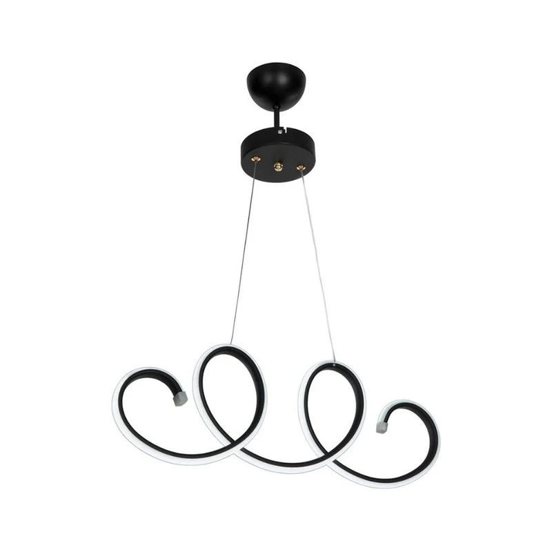 Lampada Led a sospensione 60 cm forma spirale colore nera - Afra