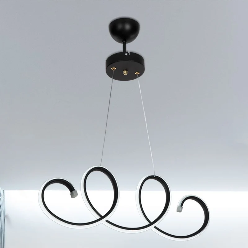 Lampada Led a sospensione 60 cm forma spirale colore nera - Afra