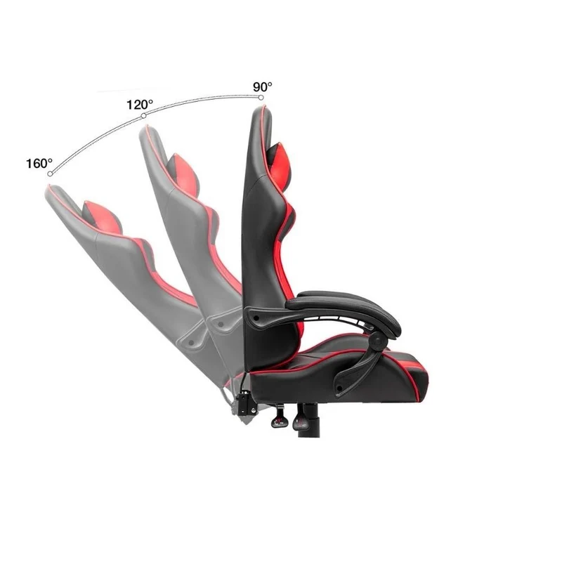 Poltrona da gaming colore rosso e nera inclinabile - Katana