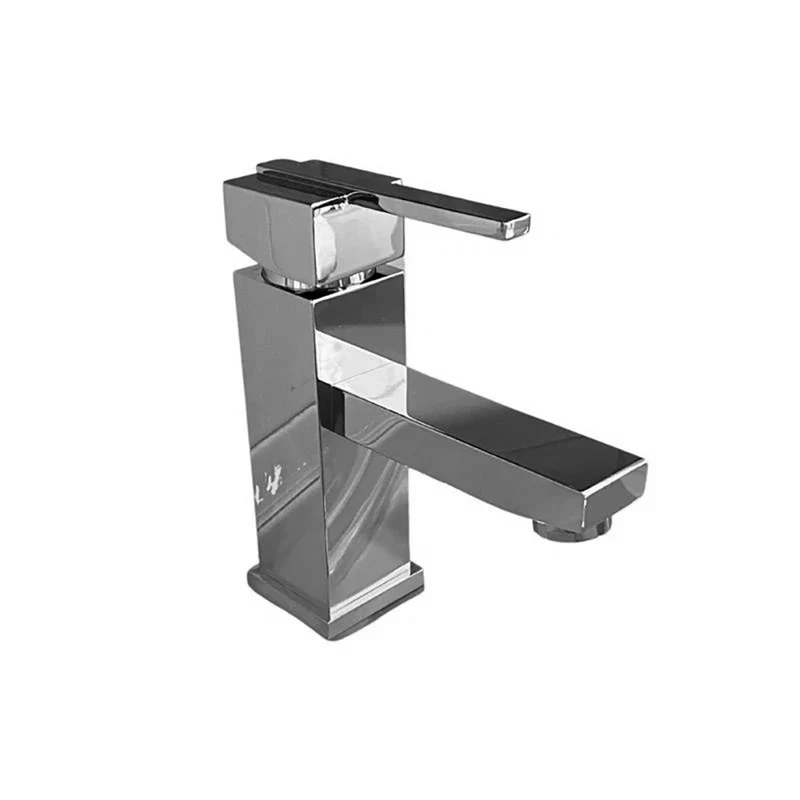 Miscelatore lavabo bagno in ottone con finitura cromata - Quadra