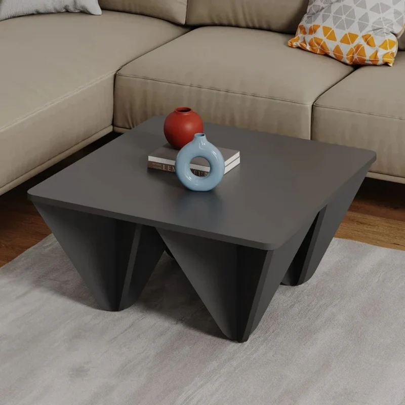 Tavolino da salotto quadrato 80x80 cm colore antracite - Diamond
