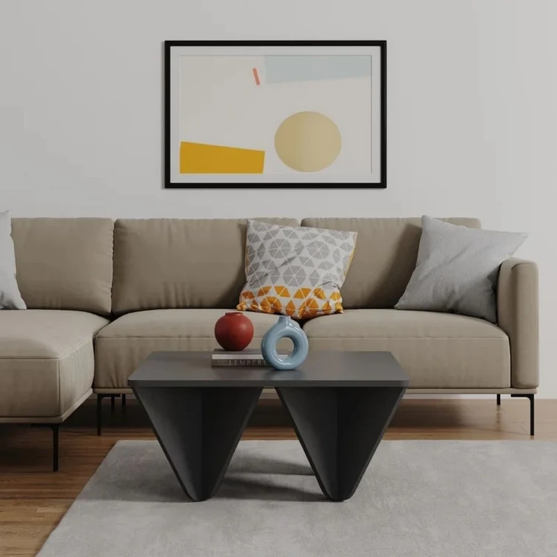Tavolino da salotto quadrato 80x80 cm colore antracite - Diamond