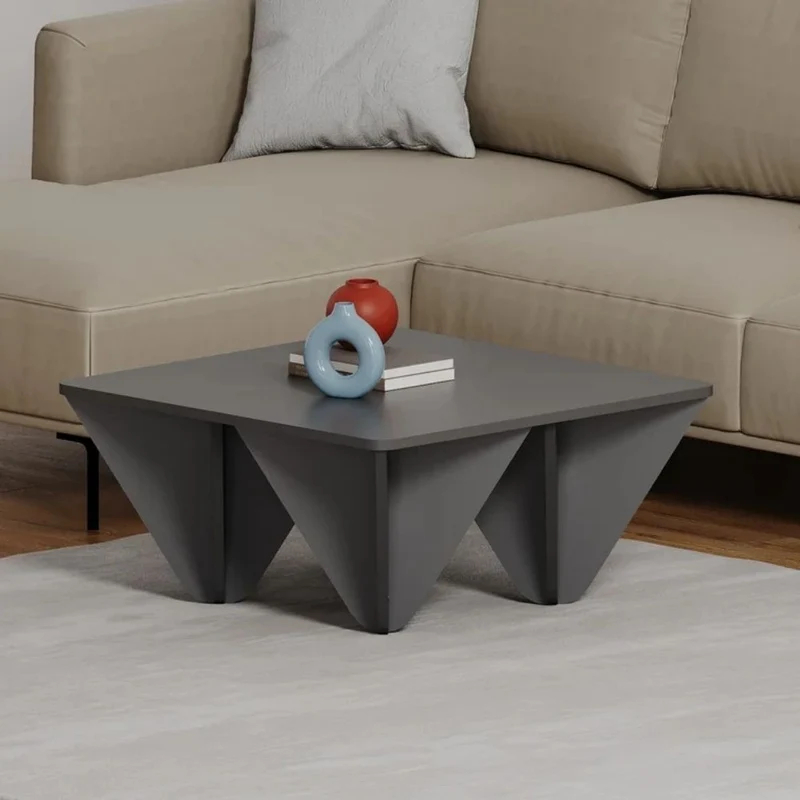 Tavolino da salotto quadrato 80x80 cm colore antracite - Diamond