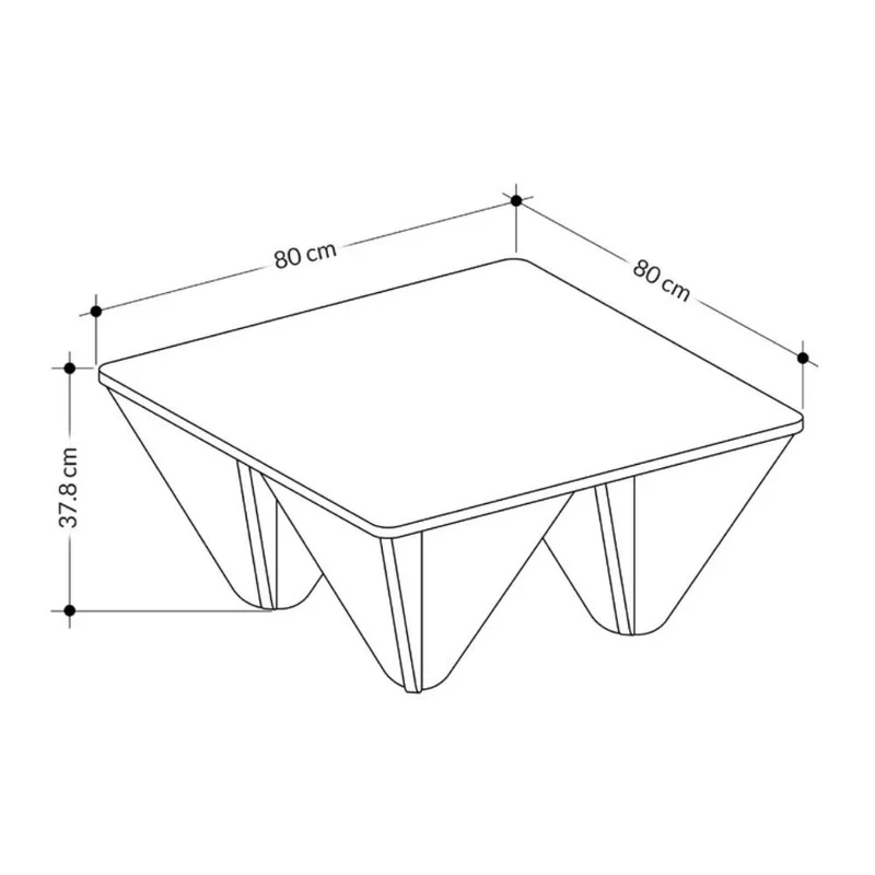 Tavolino da salotto quadrato 80x80 cm colore antracite - Diamond