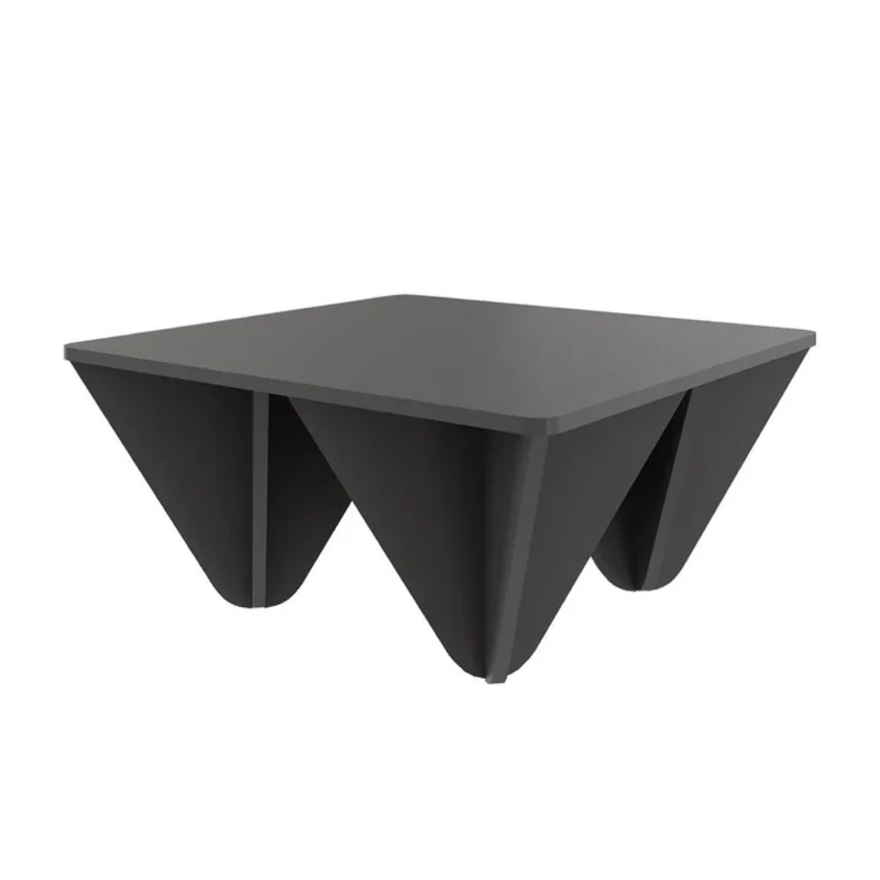 Tavolino da salotto quadrato 80x80 cm colore antracite - Diamond