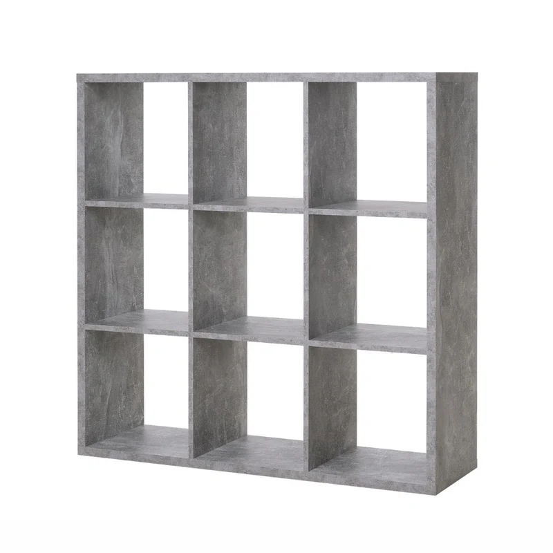 Libreria divisorio 107x107H cm in legno con 9 cubi colore beton - Max9