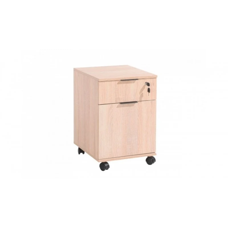 Cassettiera da ufficio 41x61 cm in legno con ruote colore sonoma