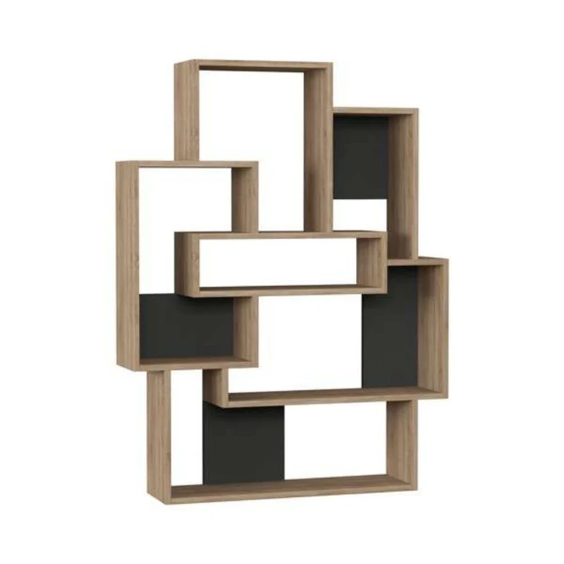 Libreria con ripiani colore rovere e antracite 101x132h cm - Barce