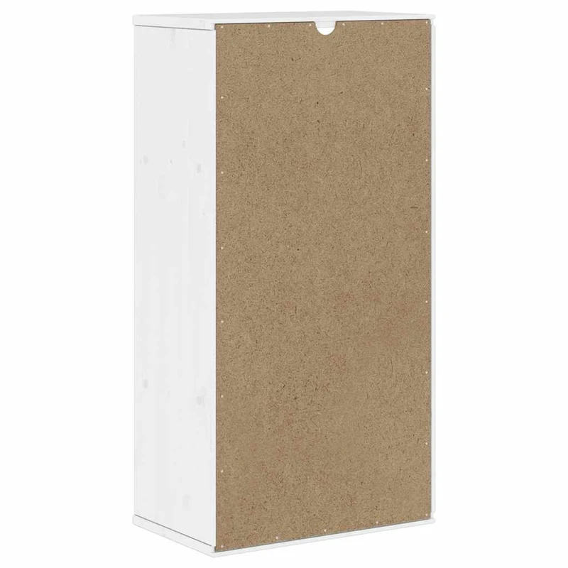 Armoire latérale en bois massif pin 40 x 24 x 79 cm grand espace de rangement style rustique en bois blanc 02_0058045