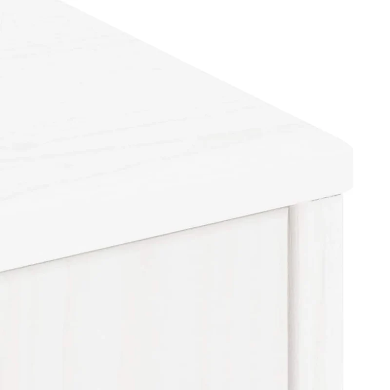 Armoire latérale en bois massif pin 40 x 24 x 79 cm grand espace de rangement style rustique en bois blanc 02_0058045