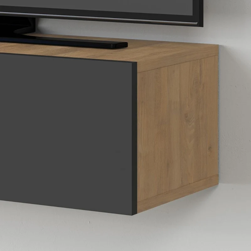 Mobile porta Tv sospeso ante a ribalta colore rovere antracite Francy