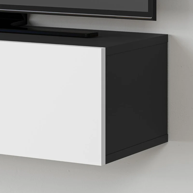 Mobile porta TV sospeso 135cm con ante a ribalta colore antracite e bianco - Francy