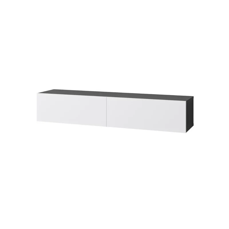 Mobile porta TV sospeso 135cm con ante a ribalta colore antracite e bianco - Francy