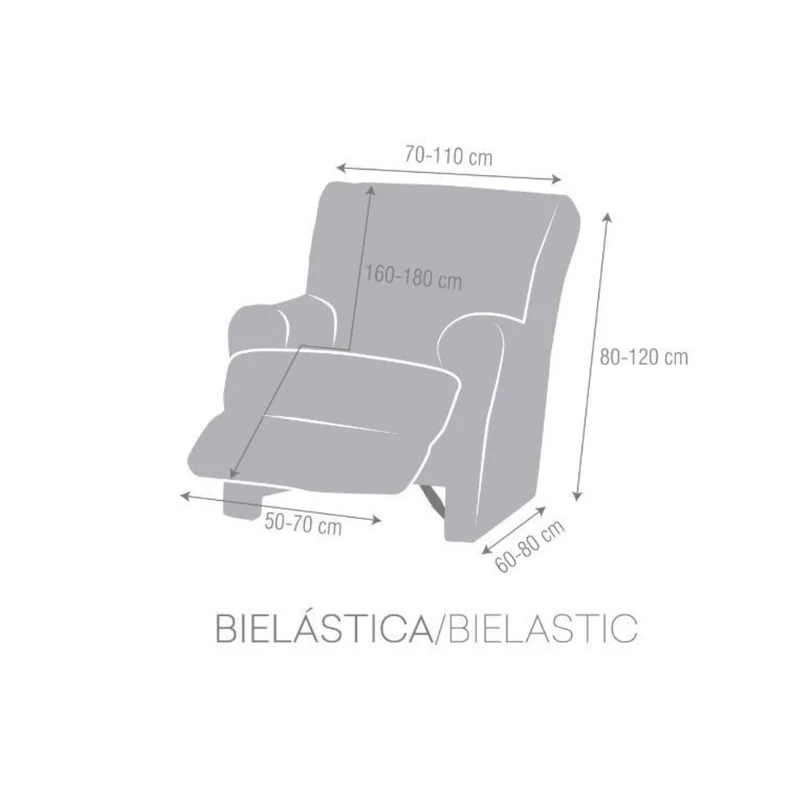Copripoltrona recliner 70-110 cm colore beige - Jaz