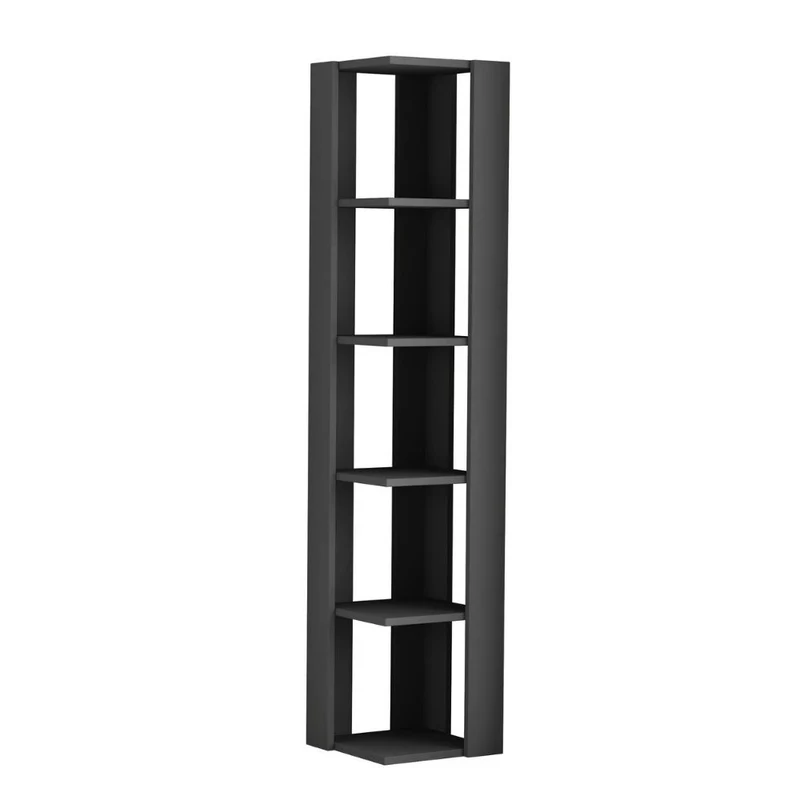 Libreria angolare con ripiani colore antracite 34x161h cm - Nati