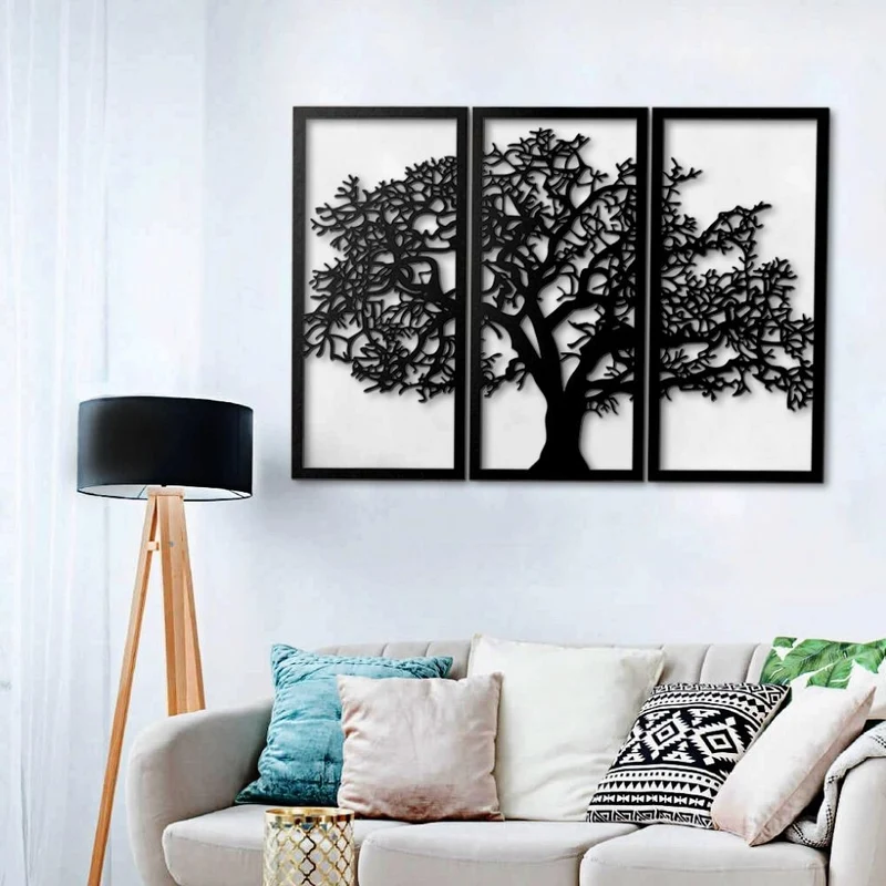 Cornice decorativa albero della vita nero 120x80 cm colore nero