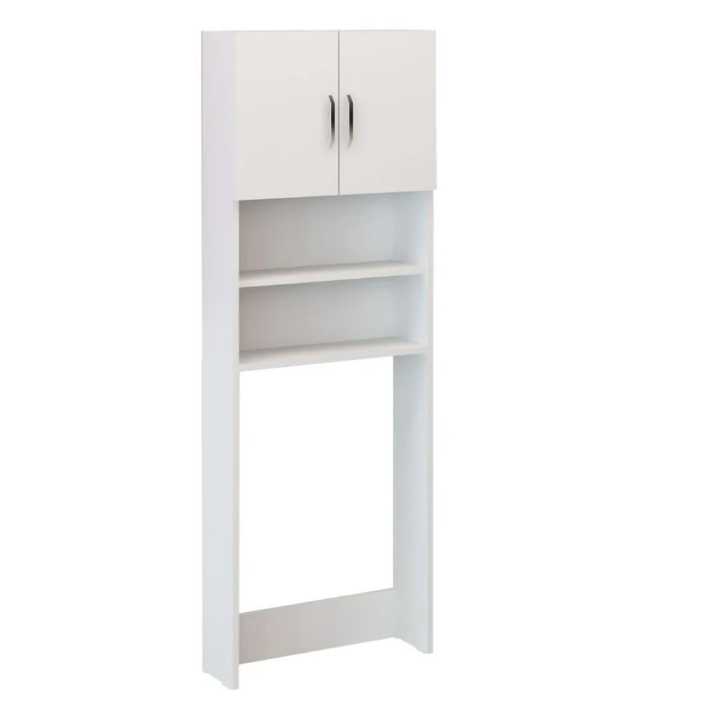 Mobile coprilavatrice con ante e ripiani colore bianco 64x180 cm - Waris