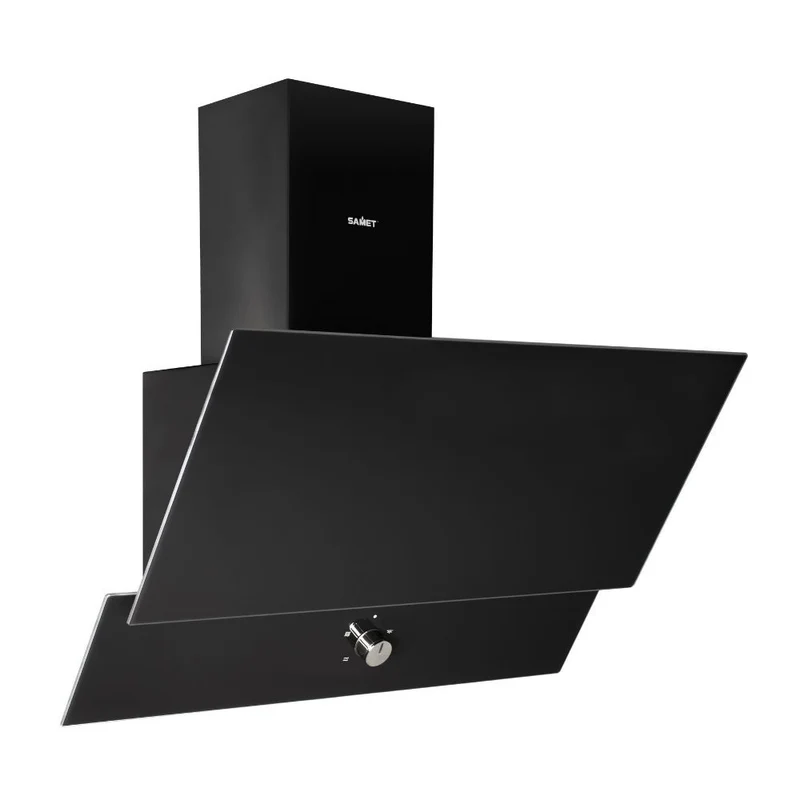 Cappa da parete 60 cm con vetro e corpo colore nero - TURBINE 60 Samet
