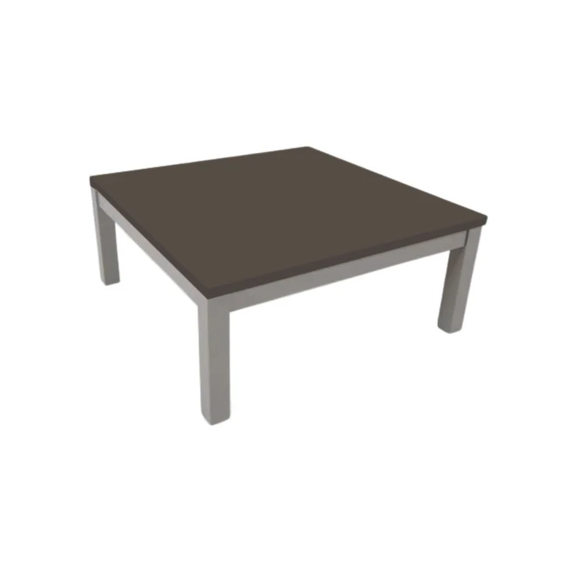 Tavolino da salotto quadrato 80 cm struttura color grigio e piano fango - Tratto