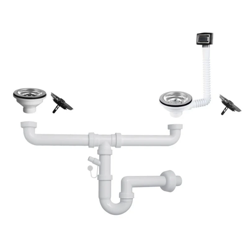 Lavello a due vasche 86x50 cm superficie satinata - SA322