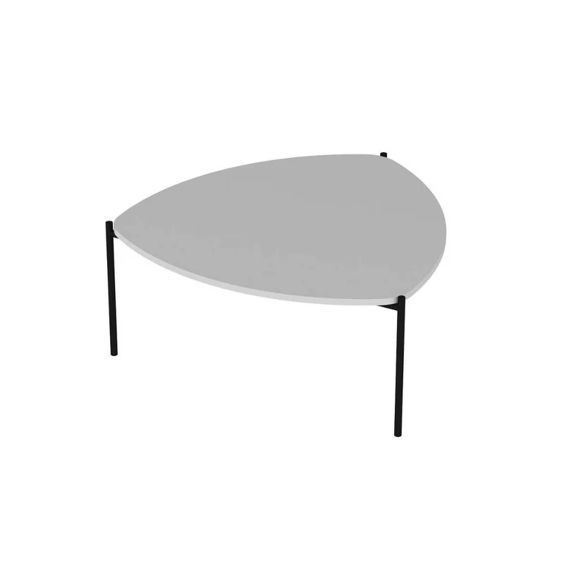 Tavolino da salotto 90x40 cm struttura in metallo colore bianco - Lenny