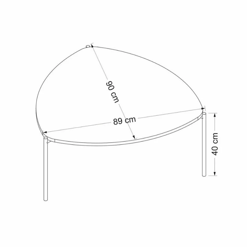 Tavolino da salotto 90x40 cm struttura in metallo colore bianco - Lenny