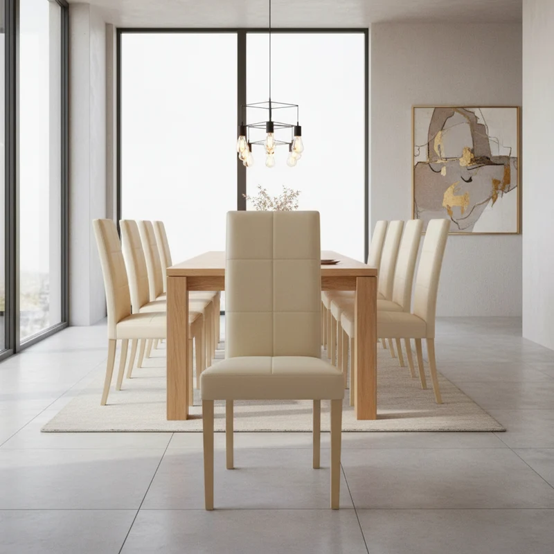 Set 2 sedie da salotto in similpelle color beige - Giada
