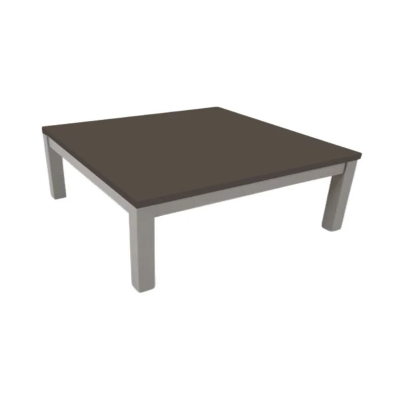 Tavolino da salotto 90x60 cm rettangolare con struttura colore grigio e piano colore fango - Tratto