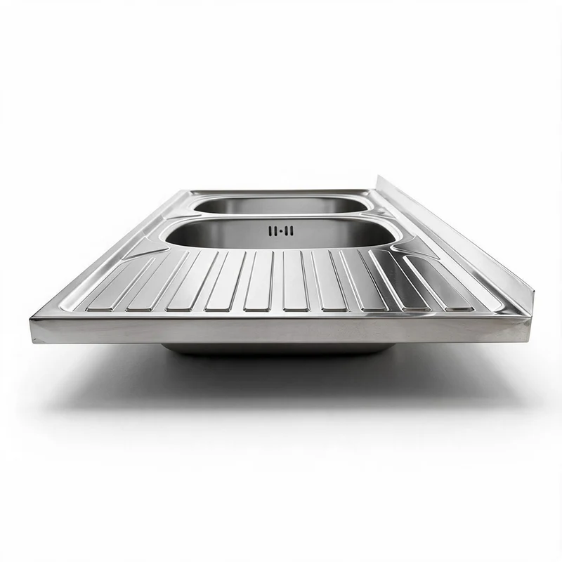 Lavello cucina appoggio doppia vasca gocciolatoio destro 120x50 cm - Samet SA127DX