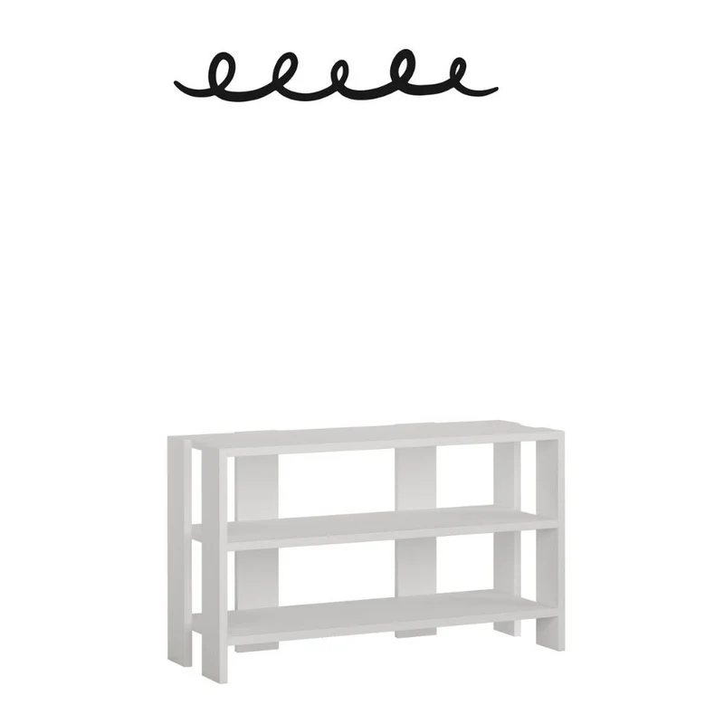 Mobile Ingresso scarpiera 84x43h cm colore bianco con appendiabiti nero - Tono