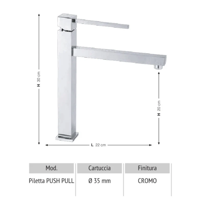 Miscelatore Egeo per lavabo in ottone cromato