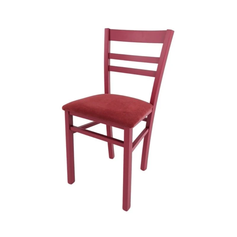 Set 2 sedie in legno rivestita in tessuto colore rosso - Cromica