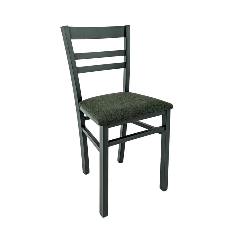 Set 2 sedie in legno rivestita in tessuto colore verde - Cromica