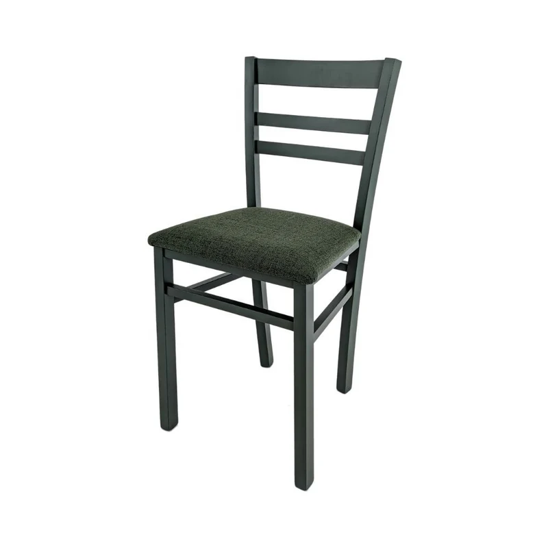 Set 2 sedie in legno rivestita in tessuto colore verde - Cromica